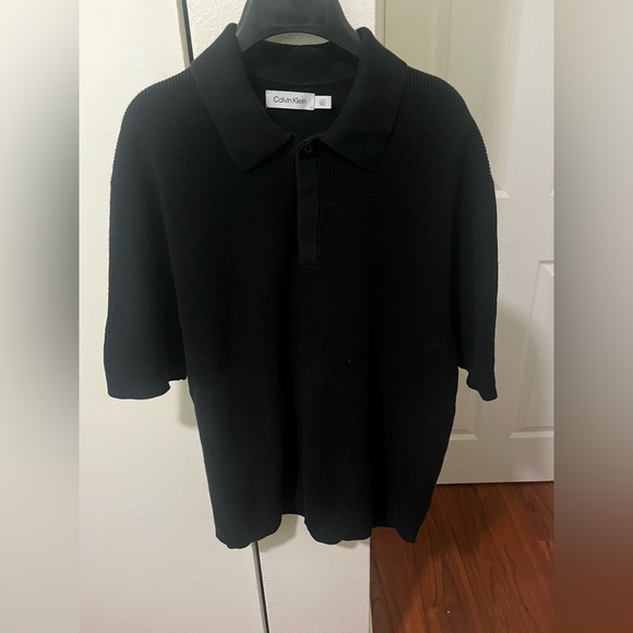 Calvin Klein Men's Waffle-Knit Polo Shirt - Picture 5 of 7